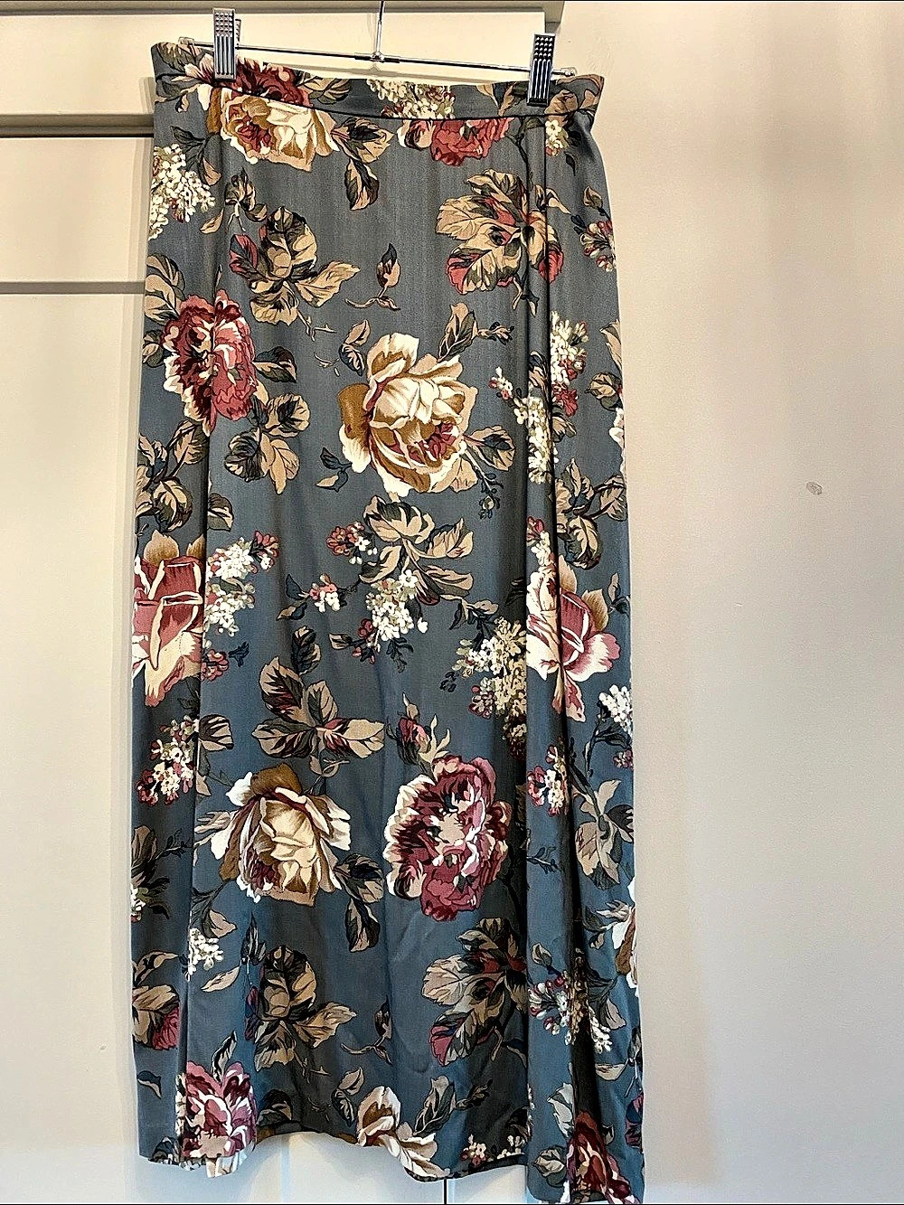 Koret Floral Midi Skirt Blue & Red Size 12
